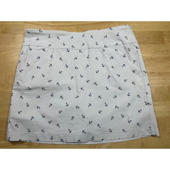 Nautical Skirt Anchor Pattern White Size 12 - Picture 5 of 6